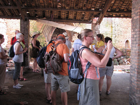 Tourists visit brick factory in Ben Tre.