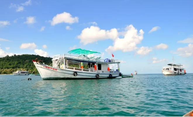 Wooden boats are a popular means of transportation to Yen Island.