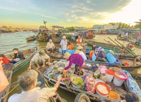 Explore the food market on the river