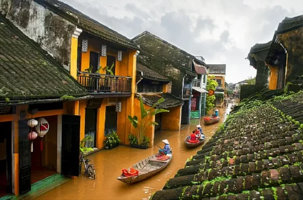 Hoi An turns into Italy's Venice during the rainy season.