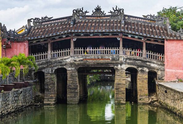 Japanese culture is expressed through the Japanese Covered Bridge.