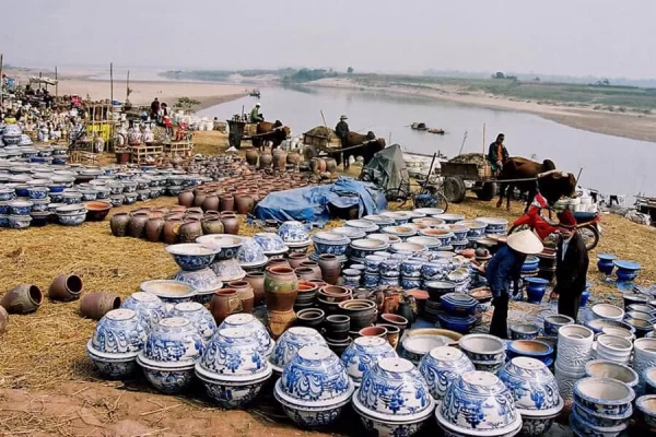 Bat Trang is an ancient pottery village on the Red River bank.