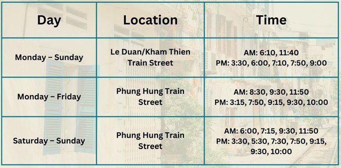 Hanoi Train Schedules