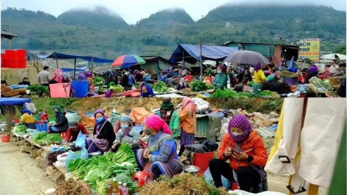 Meo Vac Market only takes place every Sunday morning