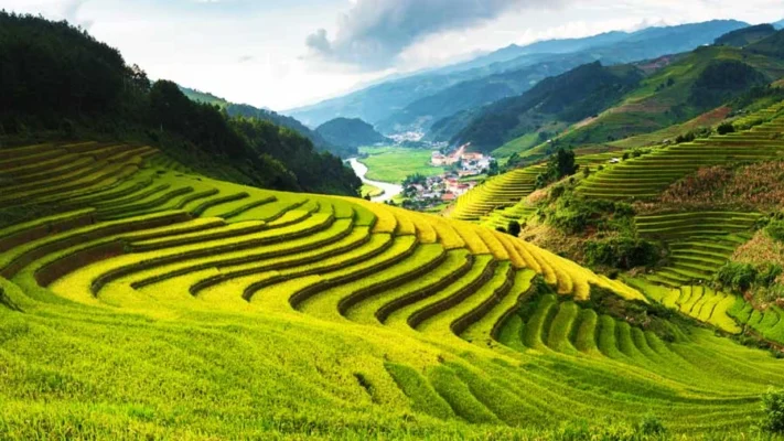 Sapa is famous for its terraced fields and cool temperate climate.