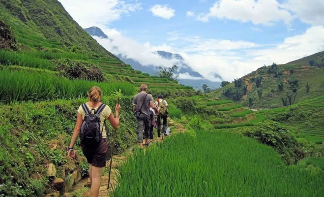 Trekking through the terraced fields is a wonderful experience.