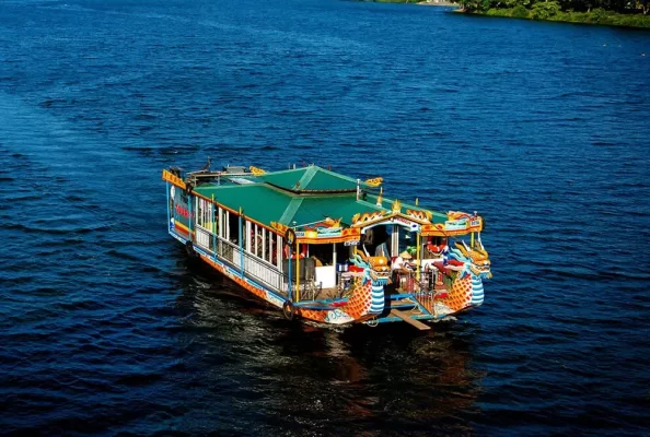 Dragon boat tour on the Perfume River.