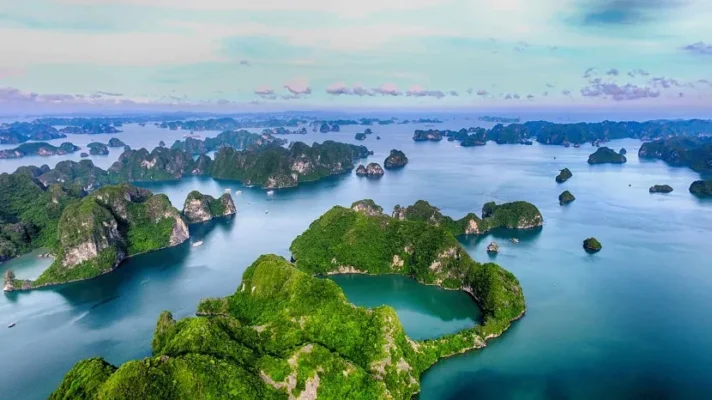 Halong Bay has thousands of large and small islands.