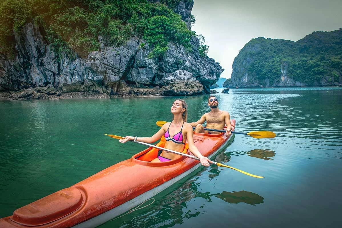 Kayaking in Halong Bay