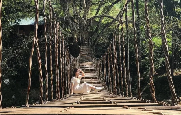 The famous bridge at Ta Van Village.