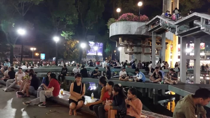 Turtle Lake is a favorite gathering place for young people in the evening.