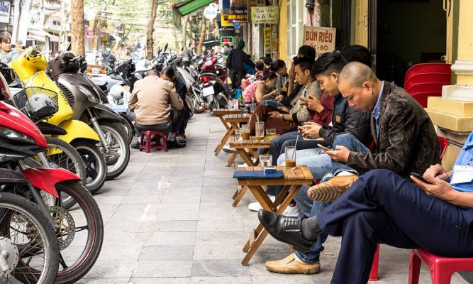 Sidewalk Coffee Shops in Hanoi