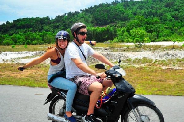 Remember to always wear a helmet when riding a motorbike.