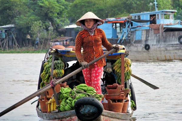 Traditional costumes in Mekong Delta.