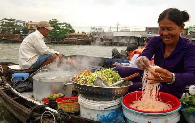 You must try Hu Tieu on the Mekong River.