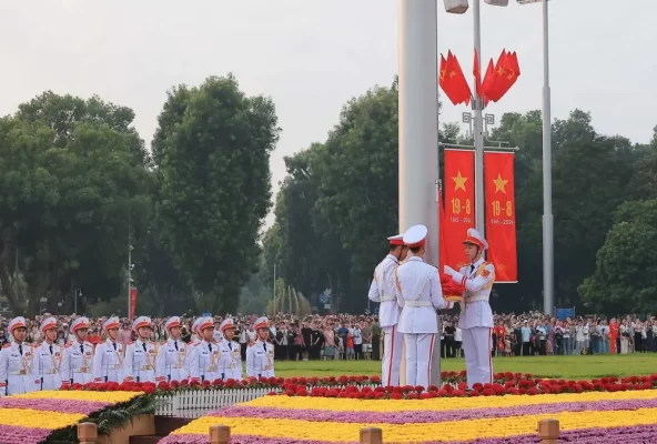 Flag raising ceremony on Vietnam National Day.